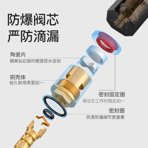 潜水艇黑色角阀黄铜三角阀冷热水器马桶水阀开关加长厚家用八字阀 - 图2