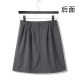 Elastic waist professional a-line skirt large size dark gray formal outfit
