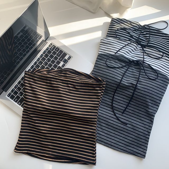 Striped strap strap suspender vest for women in summer