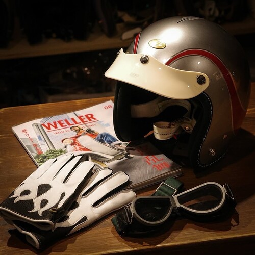 bornfree复古头盔三扣可调节鸭舌moto3小盔体3/4半盔全盔遮阳帽檐 - 图2