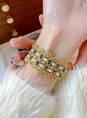 SL015•小众优雅蕾丝公主镂空串珠手链（材料包&成品）