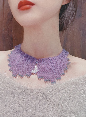 XL006•超仙蕾丝公主风串珠颈链纯手工项链（材料包&成品）