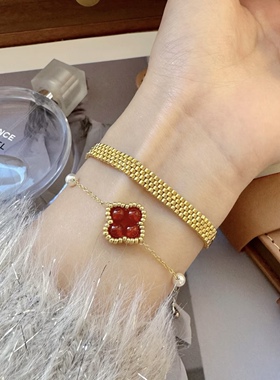 SL013材料包•小众精致四叶草串珠手链材料包