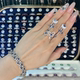 Natural Sapphire Bracelet Ring Women's Silver Light Luxury Exquisite