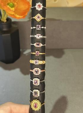 戒指天然尖晶石S925纯银镶嵌小众