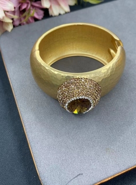 土耳其苏丹石手镯复古凹凸水波纹夸张个性Vintage风欧美质感手环