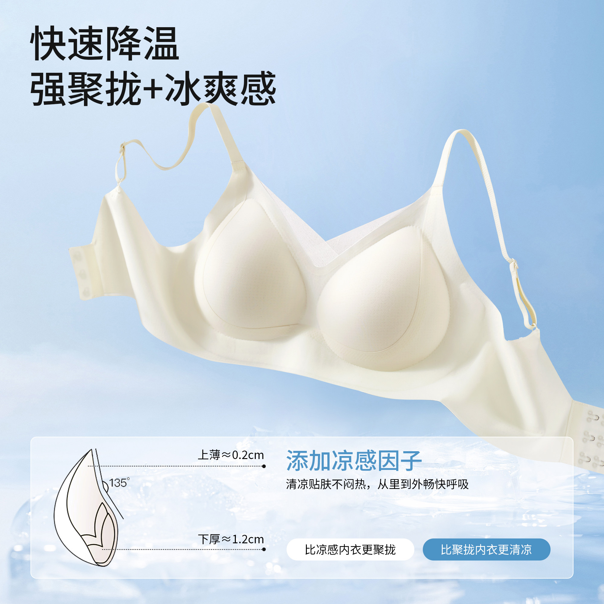 黛尔佳人无痕内衣女夏薄款小胸聚拢防下垂收副乳运动软支撑文胸罩