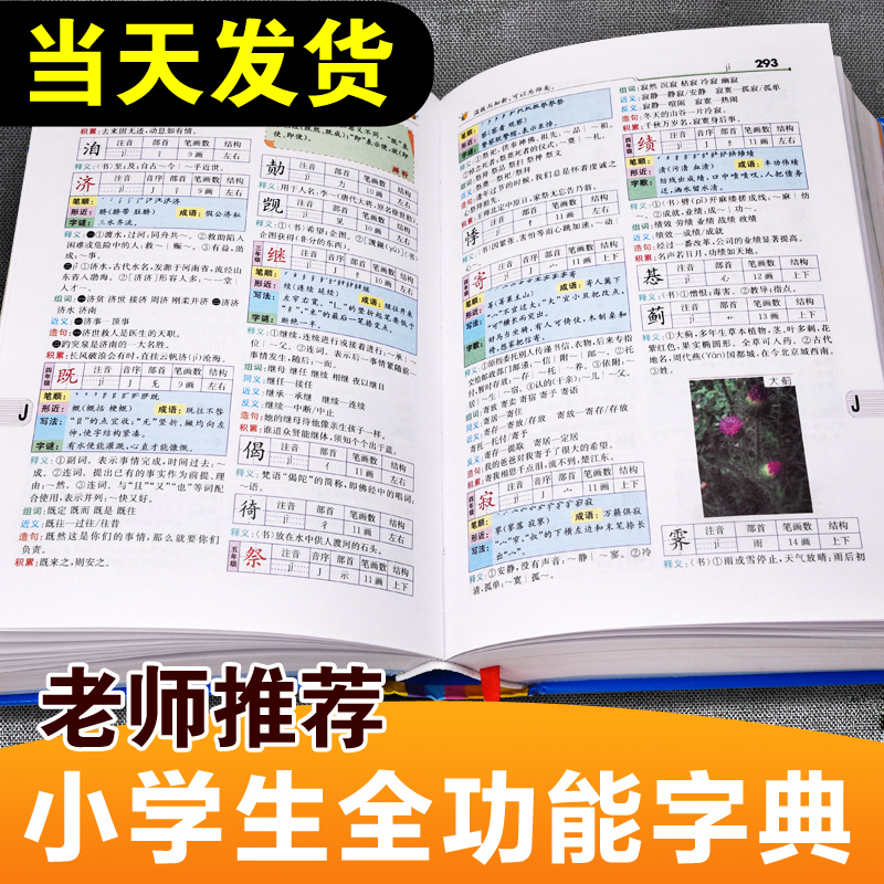 彩图大字本正版2024年小学生专用多功能全功能字典彩色版语文全笔顺笔画组词造句近义反义新华词典12版一年级词语成语大全人教版最 - 图3