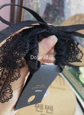 法式蕾丝蝴蝶结发圈女2024新款扎头发头绳皮筋低马尾发绳气质发饰