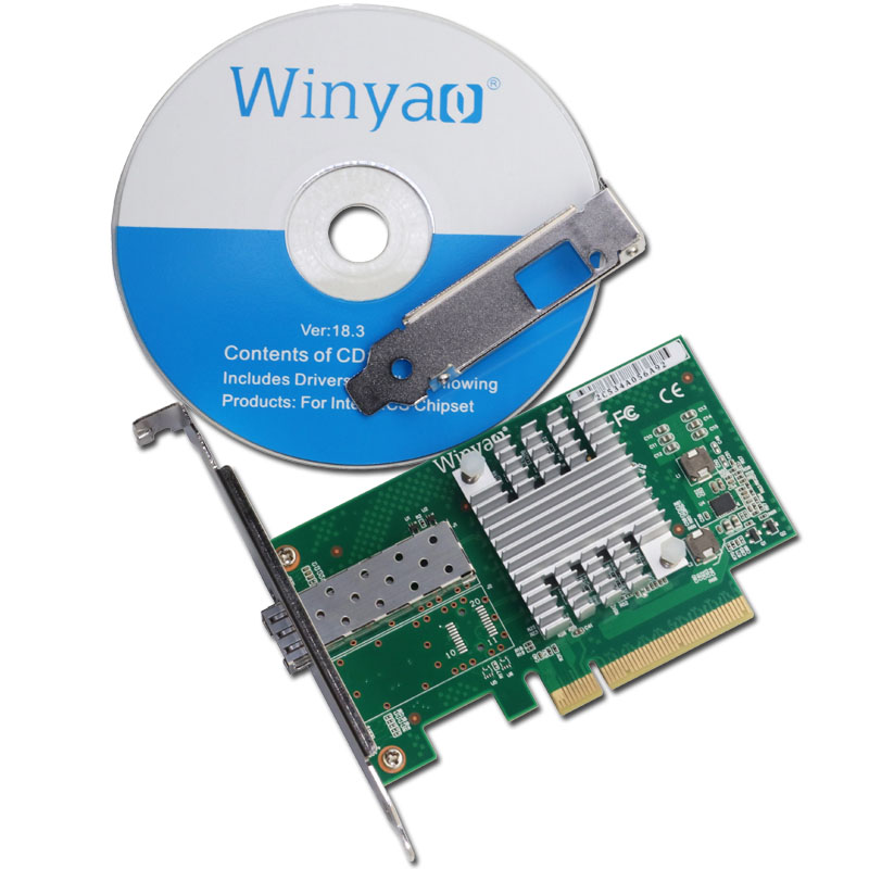 Winyao E599F1 PCI-E X8 服务器万兆光纤网卡82599 X520-DA1 X520-DA2 - 图0