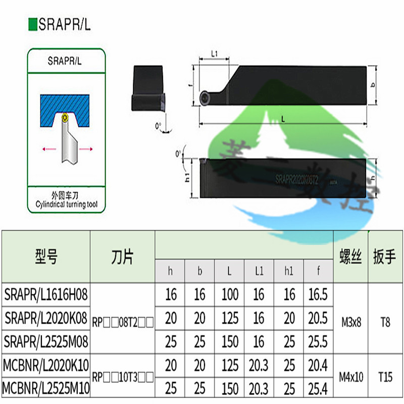 数控精用S型SRAPR外圆刀杆/SRAPL 1616H10/2020K10/2525M10/3232P - 图1