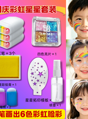 国庆节元旦儿童快速出图彩绘模板