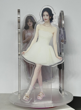 白鹿旋转亚克力立牌桌面车载摆件