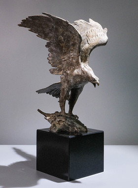 《大展宏图》郑家匠雄鹰黄铜摆件工艺品办公室桌面装饰乔迁礼品