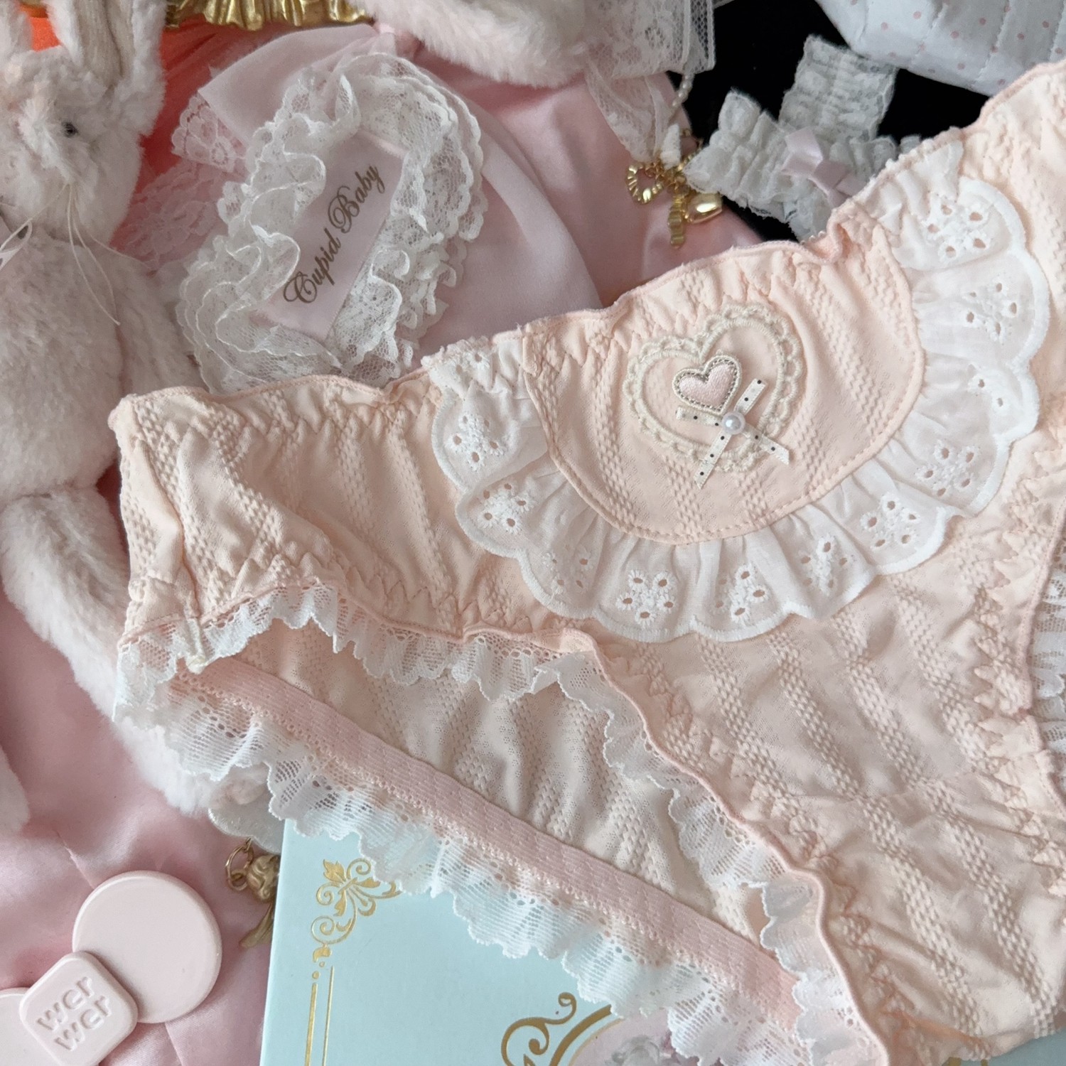 日系洛丽塔可爱甜美纯棉荷叶蕾丝边薄冰丝纯欲粉色内裤女生三角裤,淘宝优惠券,粉丝福利购,淘宝优惠卷