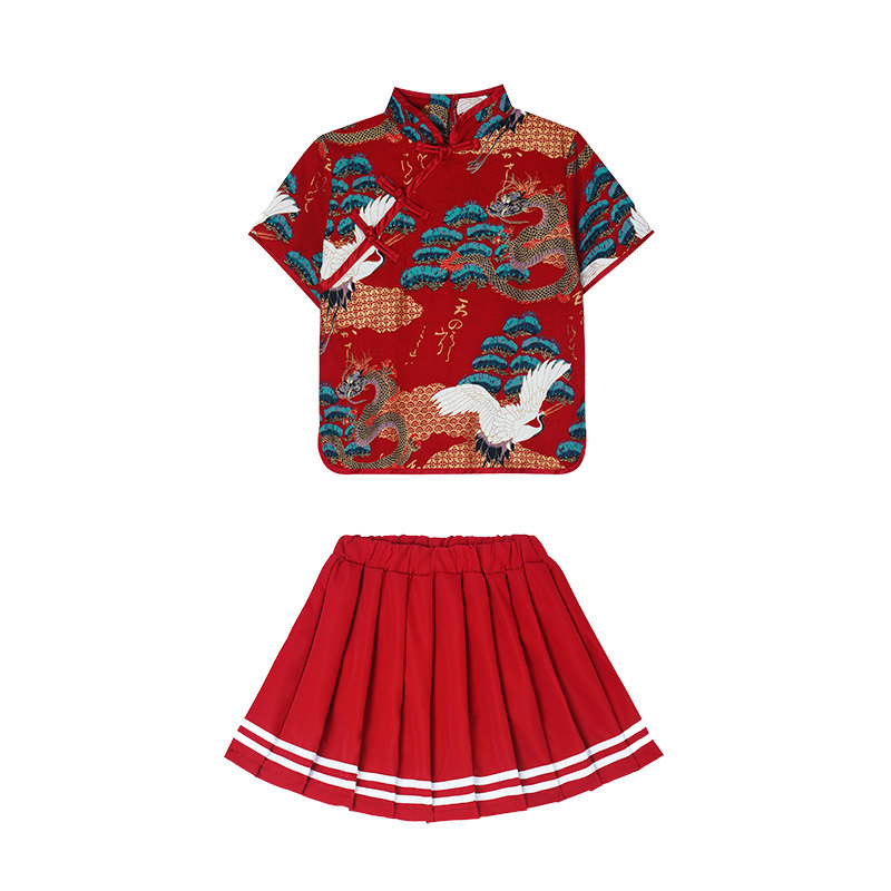 六一儿童啦啦操演出服中国风国潮中小学生啦啦队运动会开幕式服装,淘宝优惠券,粉丝福利购,淘宝优惠卷