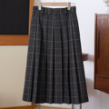 冬装 然若 羊毛格子半身裙女2025新款 A字毛呢裙冬季 彩纱格纹 裙子