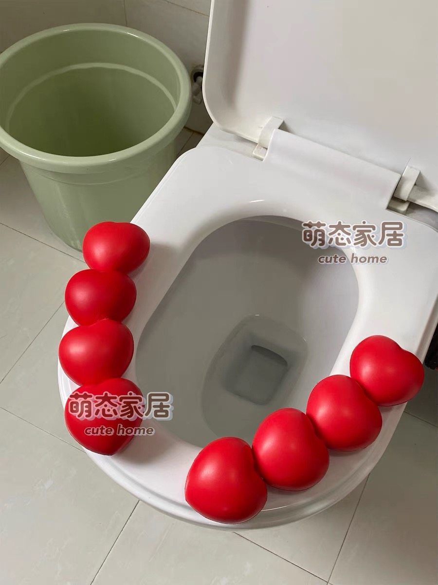 爱心马桶垫四季通用创意pu粘贴式卡通网红ins加厚坐便套防水防污,淘宝优惠券,粉丝福利购,淘宝优惠卷