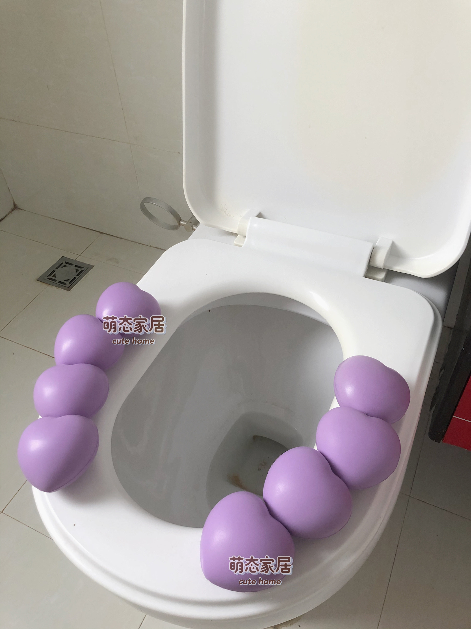 爱心马桶垫四季通用创意pu粘贴式卡通网红ins加厚坐便套防水防污,淘宝优惠券,粉丝福利购,淘宝优惠卷