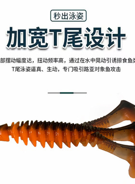 反向螺纹T尾浮水软饵2