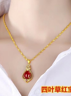 大捡漏香港金项链女正品真金项链女款黄金色香港免税金新款节日