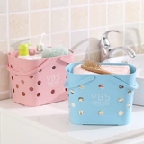 Ручная ручная корзина для ванной комнаты для ванной комнаты для купальника Симпатичная банальная корзина, купание, купание синяя ящик для хранения мусора общежитие