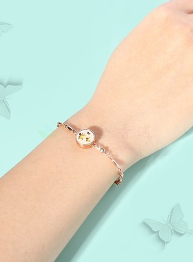 精油镂空香薰钛钢玫瑰金日韩手链