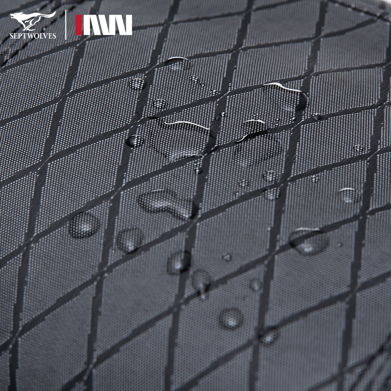 七匹狼男士腰包斜挎包深灰色菱格纹多功能大容量商务防水通勤包,淘宝优惠券,粉丝福利购,淘宝优惠卷