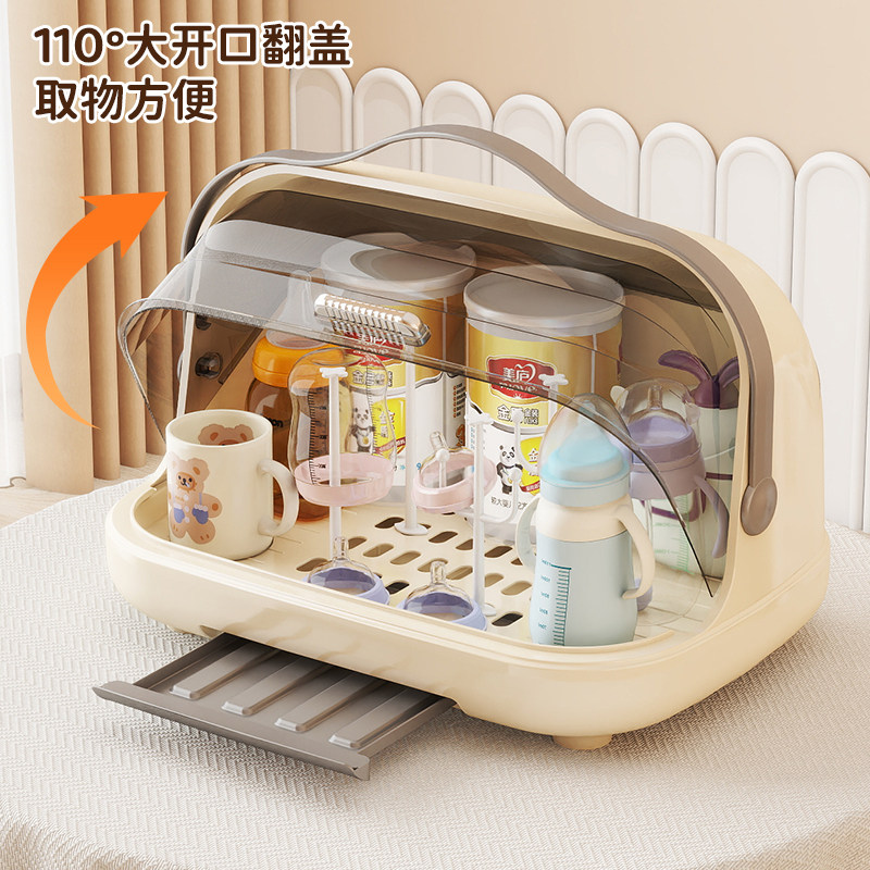 奶瓶收纳盒宝宝餐具放辅食工具箱碗筷沥水婴儿专用防尘盖置物架柜,淘宝优惠券,粉丝福利购,淘宝优惠卷
