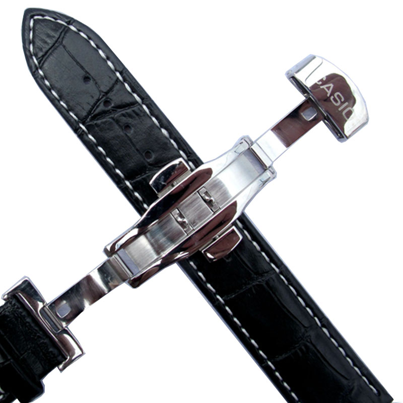 卡西欧手表带男女真皮带蝴蝶扣表带 卡微儿手表带配件