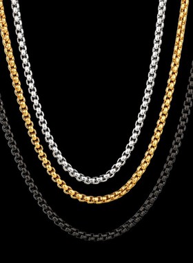 男士钛钢珍珠链特长特粗特饰品