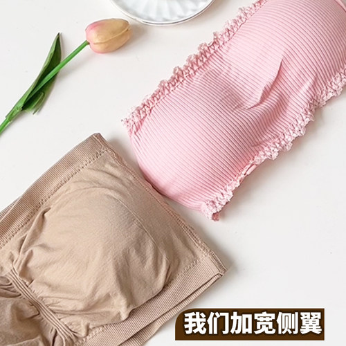 大码无肩带内衣胖mm280斤裹胸围胸大胸显小抹胸防走光一字肩文胸 - 图3