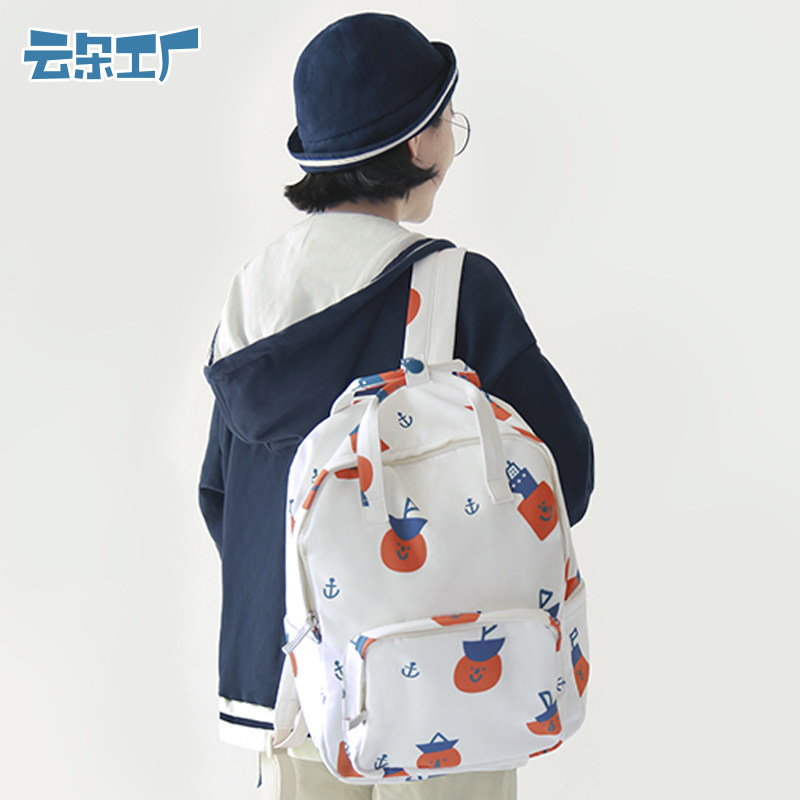 云朵工厂八头船印花新款轻便双肩包 云朵工厂双肩背包