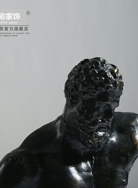 北欧简约现代金属雕塑勇士摆件创意工艺品酒店样板房客厅装饰摆件