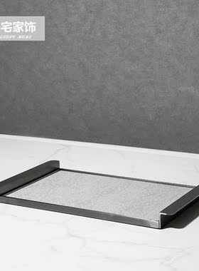 北欧轻奢托盘首饰盒X形书架杂志架摆件样板间办公室书房软装饰品