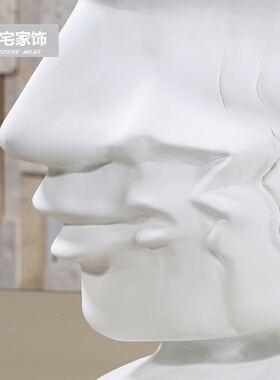 北欧陶瓷抽象人物雕塑样板间创意人脸摆件客厅桌面酒柜装饰品艺术