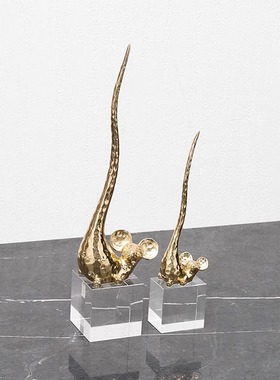 新中式陶瓷花瓶高脚托盘餐桌客厅电视柜装饰品样板间软装摆件组合