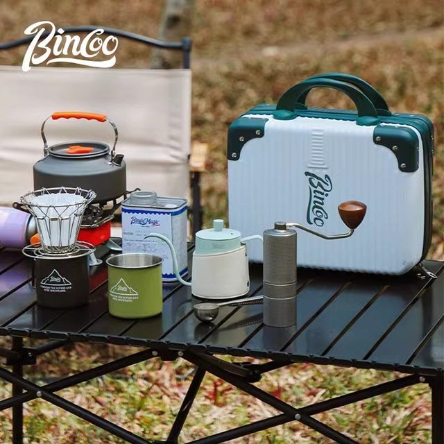 BinCoo coffee utensil storage bag outdoor handheld storage box hand-made coffee suitcase moka pot bag