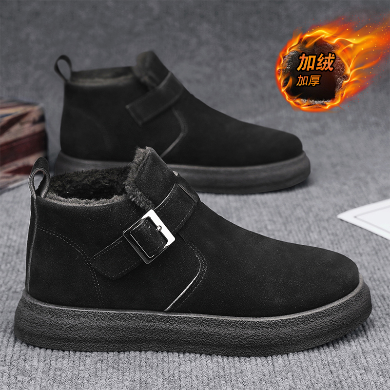 雪地靴男冬季加绒保暖皮毛一体加厚抗寒零下40度棉鞋户外高帮棉靴 - 图1