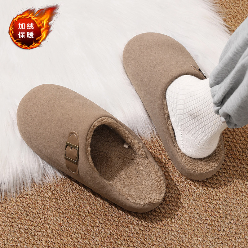 棉拖鞋男冬季加绒加厚勃肯一字拖外穿室内保暖包头拖居家防滑棉鞋,淘宝优惠券,粉丝福利购,淘宝优惠卷