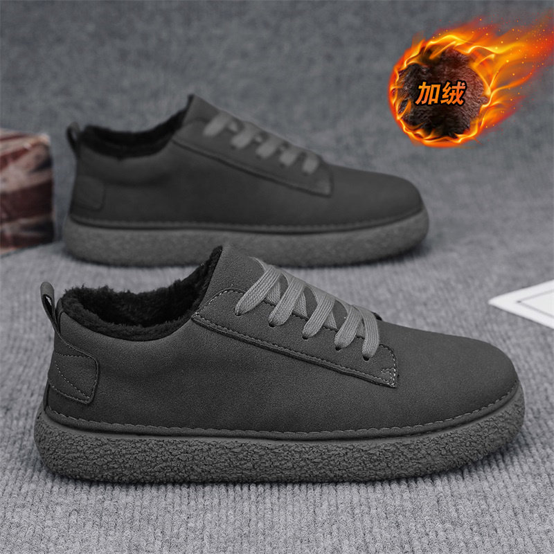 男鞋冬季加绒保暖二棉鞋男士翻毛皮鞋百搭休闲板鞋开车软底豆豆鞋,淘宝优惠券,粉丝福利购,淘宝优惠卷