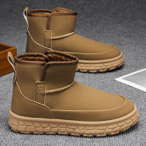 雪地靴男冬季2025新款东北加绒加厚男士皮毛一体防寒保暖高帮棉鞋 - 图0