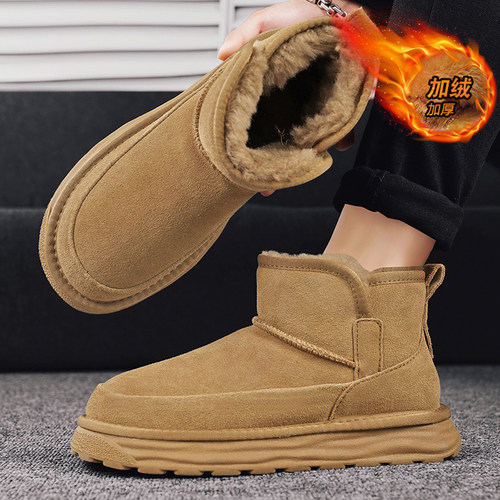 雪地靴男款冬季加绒保暖东北棉鞋防水防滑皮毛一体零下40度面包鞋 - 图3