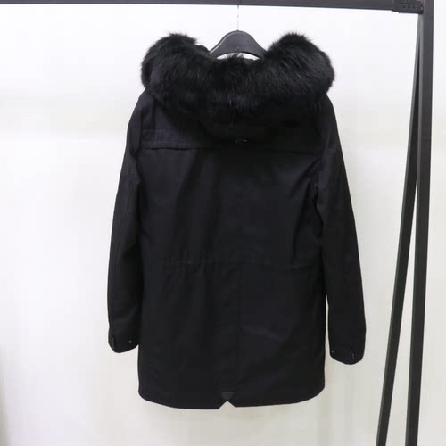 秒 男款休闲獭兔毛内胆帽子款狐狸毛领加厚派克服外套 - 图3