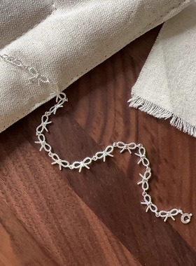 Margot手作蝴蝶结手链女s925纯银轻奢小众冷淡风手环手饰2025新款