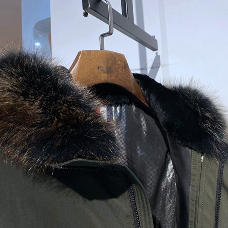 冬装 军绿色连帽 貉子毛领 兔毛可拆卸内胆 保暖百搭男士派克皮草,淘宝优惠券,粉丝福利购,淘宝优惠卷