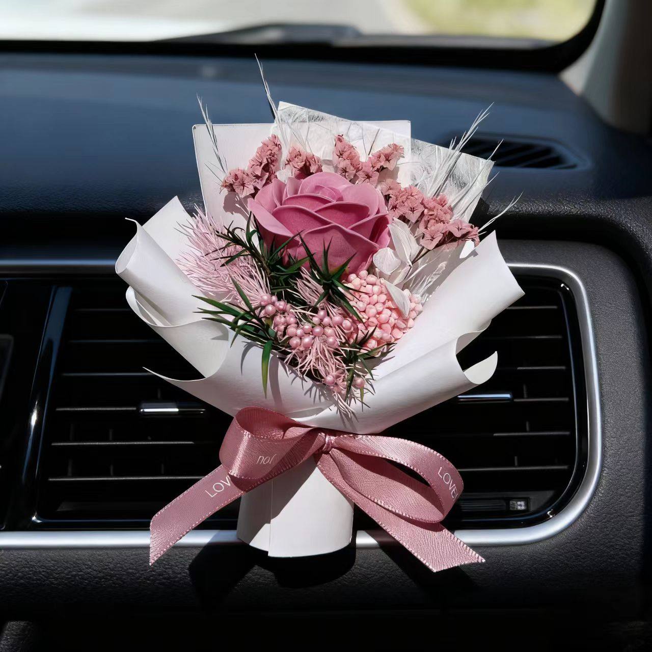 车载香薰永生迷你花束汽车空调口装饰品车内高级摆件生日节日礼物,淘宝优惠券,粉丝福利购,淘宝优惠卷