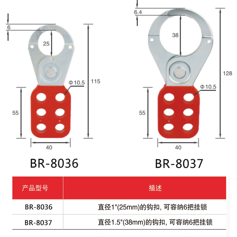 联排多孔锁金属钢制六孔安全搭扣锁具工业六连孔扩锁器多人控制-图1