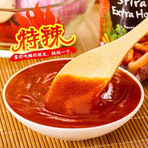 原装泰国进口 丽尔泰是拉差辣椒酱（特辣）430ml沾酱烧烤牛排面饺 - 图2