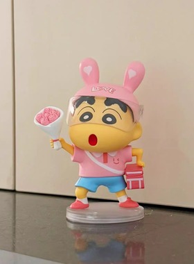 送花蜡笔小新摆件创意520礼物送女朋友可爱卡通桌面装饰家居好物